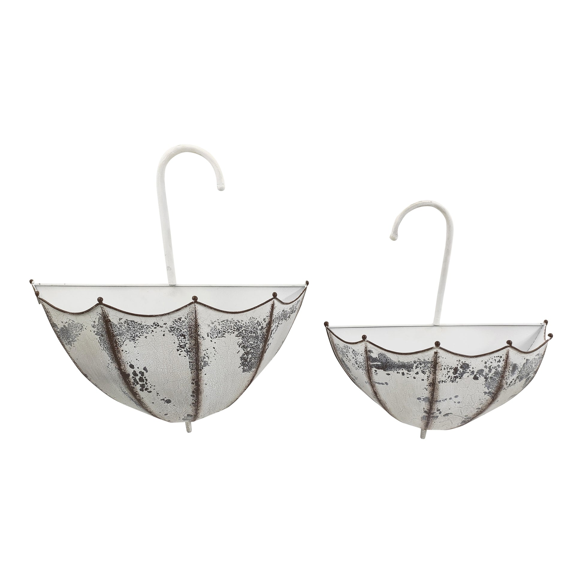 Set 2 Distressed Umbrella Wall Planters 45cm - Image 4