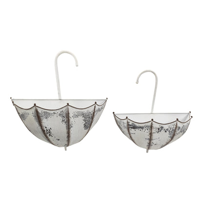 Set 2 Distressed Umbrella Wall Planters 45cm - Image 4