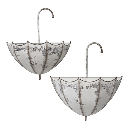 Set 2 Distressed Umbrella Wall Planters 45cm - Image 3