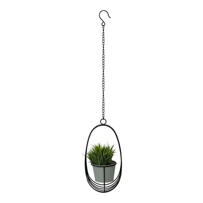 Contemporary Hanging Orb w Pot & Chain Planter 30cm
