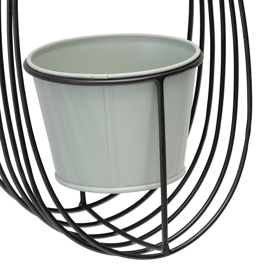 Contemporary Hanging Orb w Pot & Chain Planter 30cm - Image 3