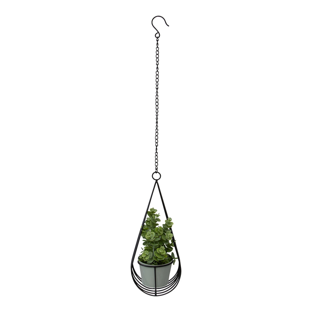 Contemporary Hanging Cradle w Pot & Chain Planter 35cm