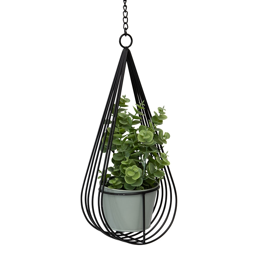 Contemporary Hanging Cradle w Pot & Chain Planter 35cm - Image 4