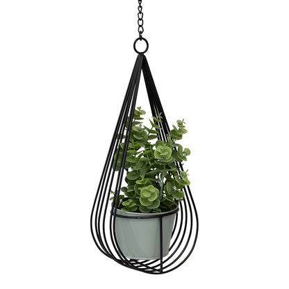 Contemporary Hanging Cradle w Pot & Chain Planter 35cm - Image 4