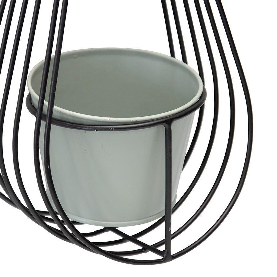 Contemporary Hanging Cradle w Pot & Chain Planter 35cm - Image 5
