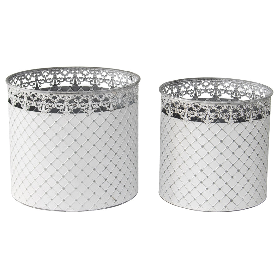 Set 2 French Country Round Planter / Storage 32cm - Image 5