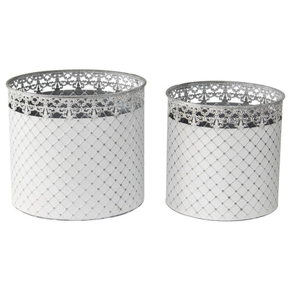 Set 2 French Country Round Planter / Storage 32cm - Image 5