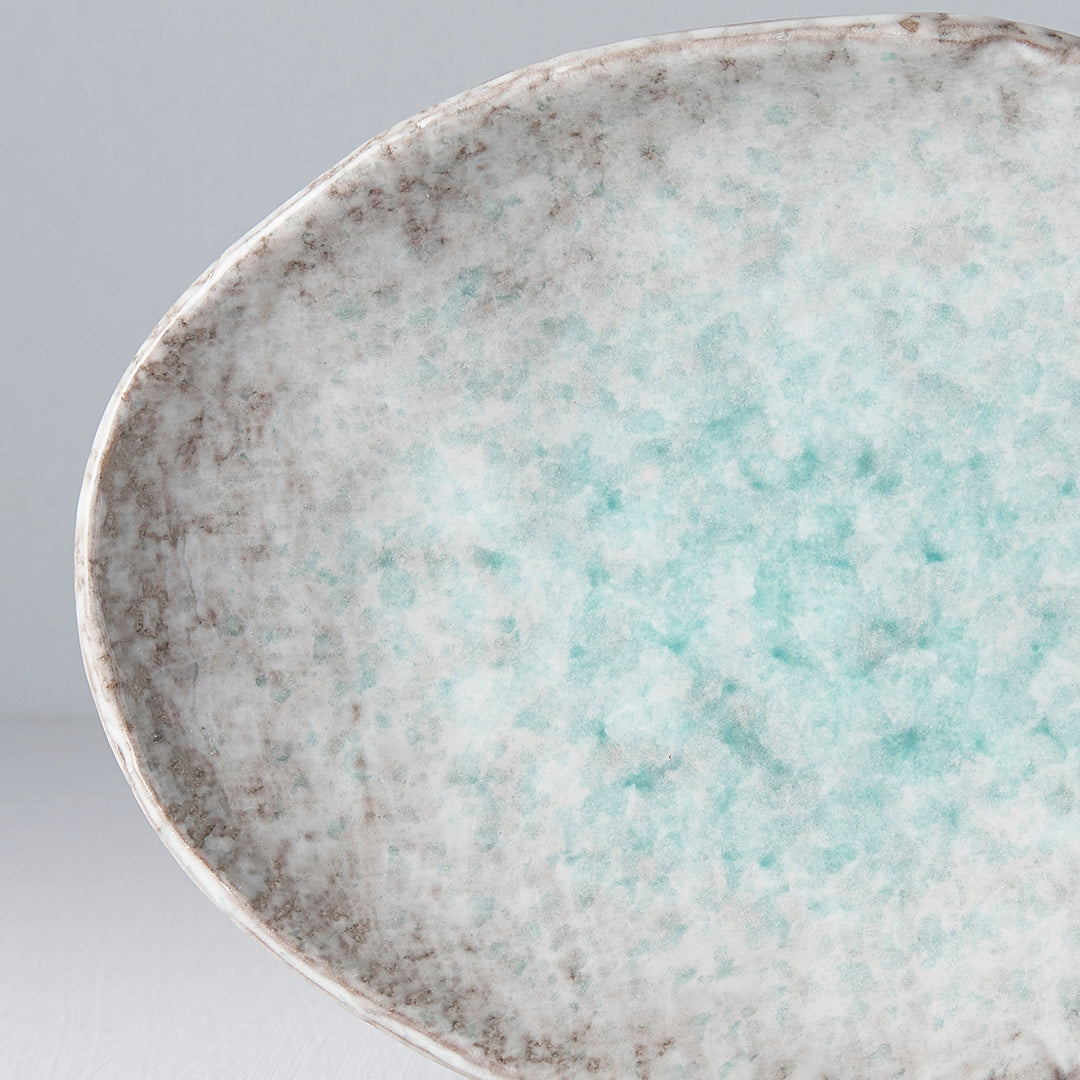 Plate Oval 20x14cm Aqua Splash Glaze - Image 2