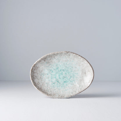 Plate Oval 20x14cm Aqua Splash Glaze - Image 3