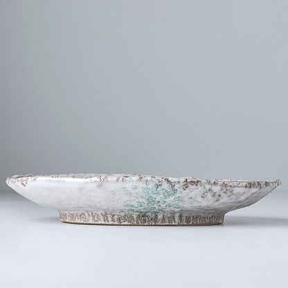 Plate Oval 24x17cm Aqua Splash Glaze - Image 4
