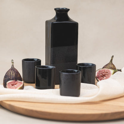 Sake Set 5pcs Gunmetal Black Glaze - Image 4