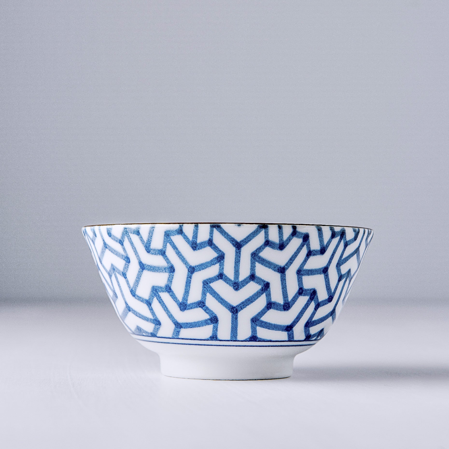Bowl 13cm Indigo Ikat Herringbone Design - Image 3