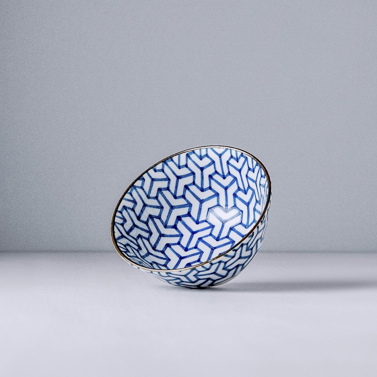 Bowl 13cm Indigo Ikat Herringbone Design - Image 4