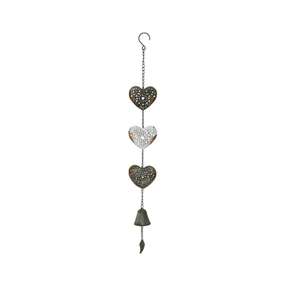 Hanging Hearts w Cast Iron Bell 87cm - Image 3