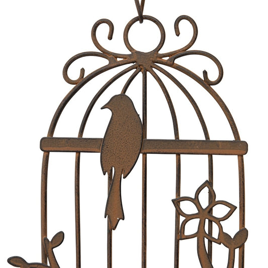Hanging Birdcage w Cast Iron Bell 55cm