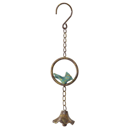 Cast Iron Happy Bluebird in Ring w Bell 31cm