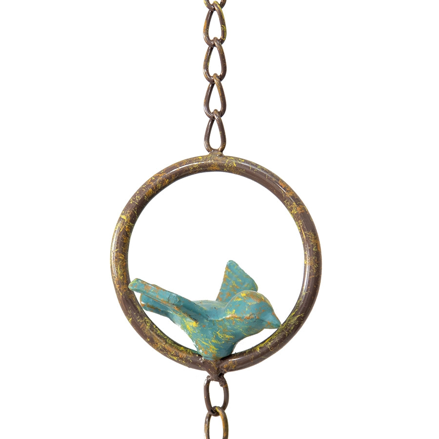 Cast Iron Happy Bluebird in Ring w Bell 31cm - Image 2