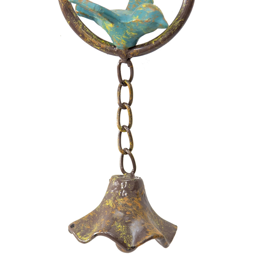 Cast Iron Happy Bluebird in Ring w Bell 31cm - Image 3