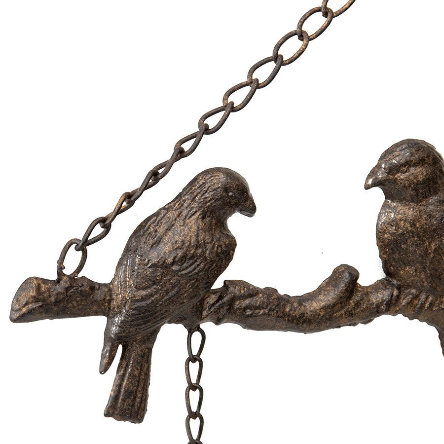 Hanging Lovebirds on Branch w 3 Bells 48cm - Image 3