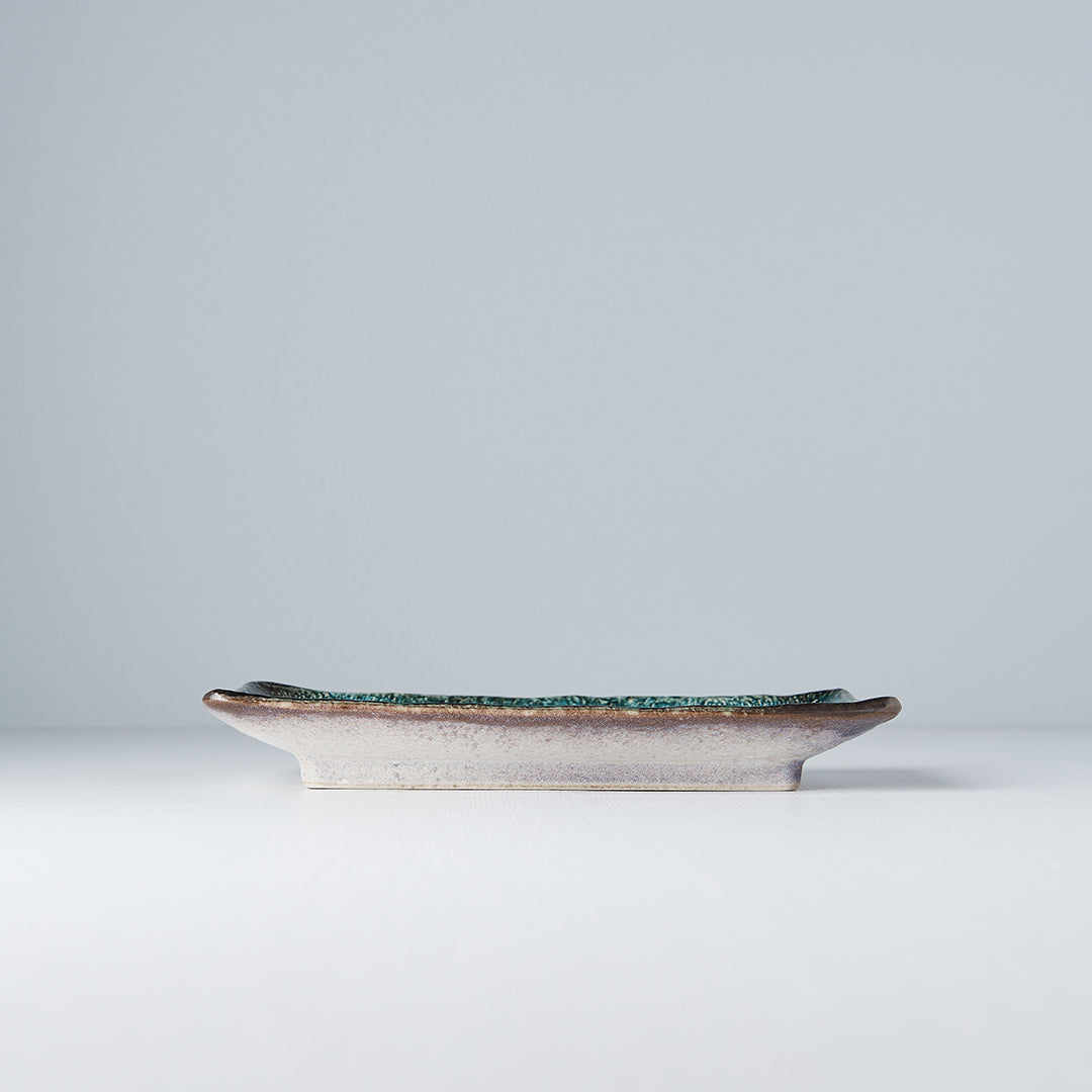 Plate Rectangular 21.5x13.5cm Sky Blue Glaze - Image 3
