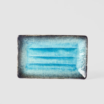 Plate Rectangular 21.5x13.5cm Sky Blue Glaze - Image 4