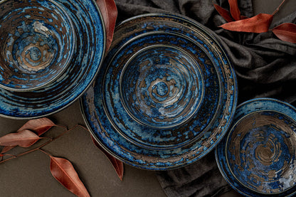 Pasta Bowl 24cm Copper Swirl Glaze - Image 4
