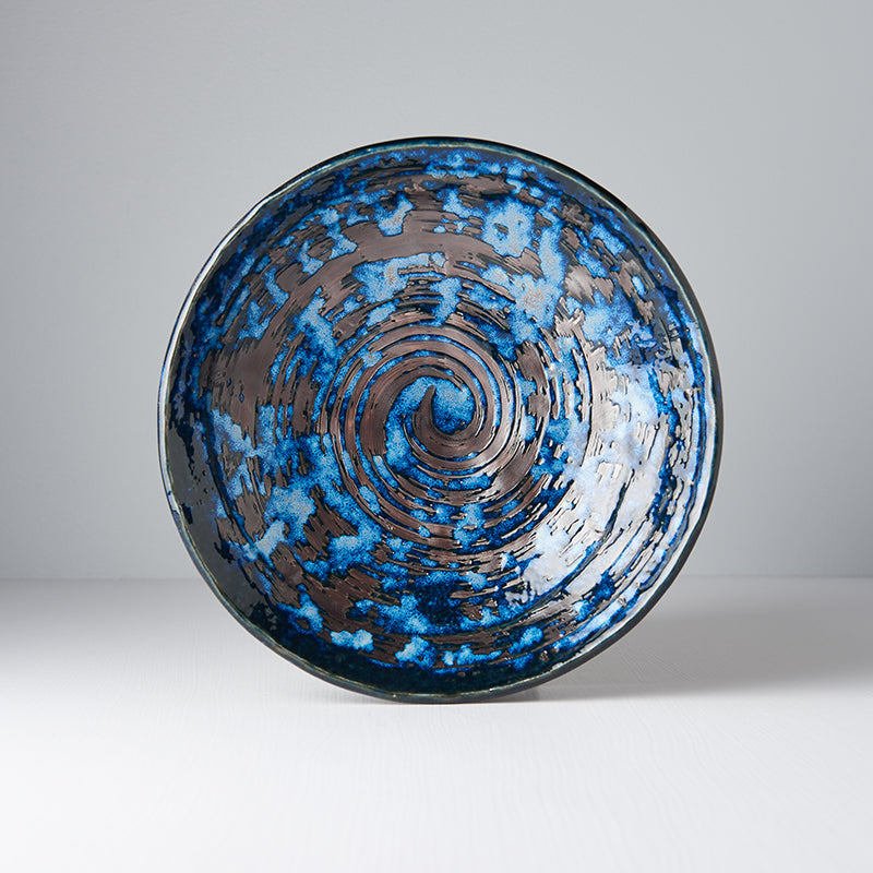 Pasta Bowl 24cm Copper Swirl Glaze - Image 2