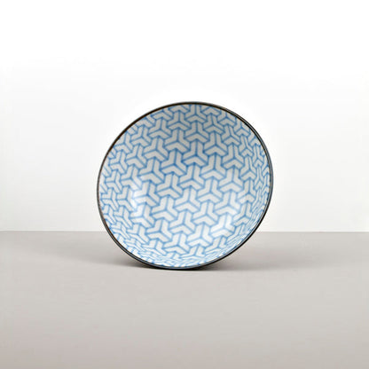 Bowl 19cm Indigo Ikat Herringbone Design - Image 4