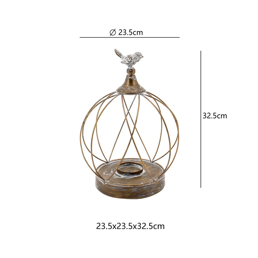 Elementals Pillar Candle Holder w Perched Bird 32cm - Image 4