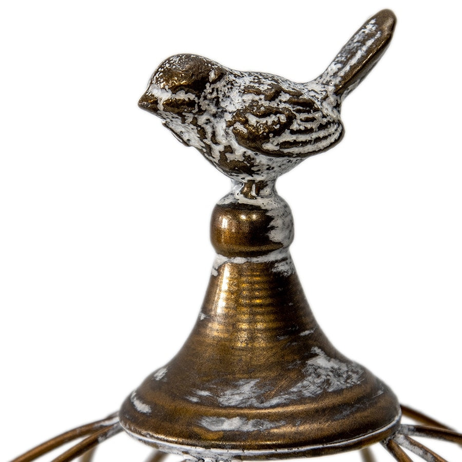 Elementals Pillar Candle Holder w Perched Bird 32cm - Image 3