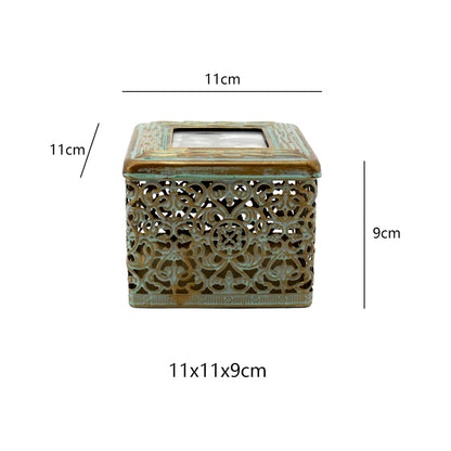 Ornate Square Trinket Box w Photo Lid 11cm - Image 3