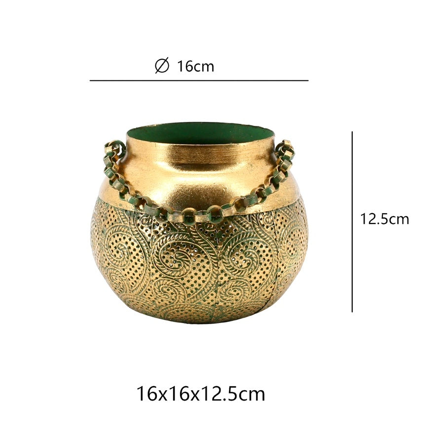 Lustre Swirl Candle Holder w Link Chain 16cm - Image 3