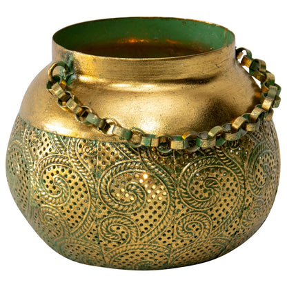 Lustre Swirl Candle Holder w Link Chain 16cm - Image 4