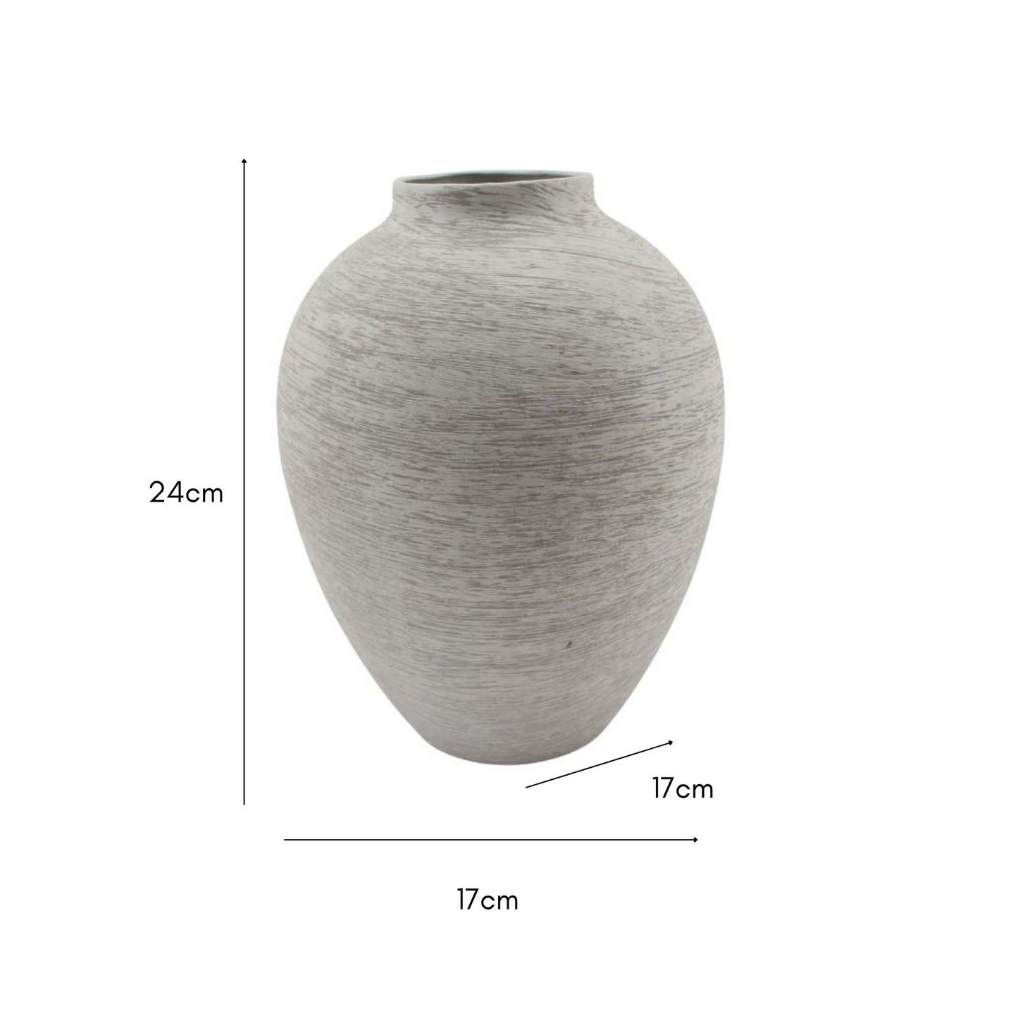 Brushed White Classic Vase 24cm - Image 3