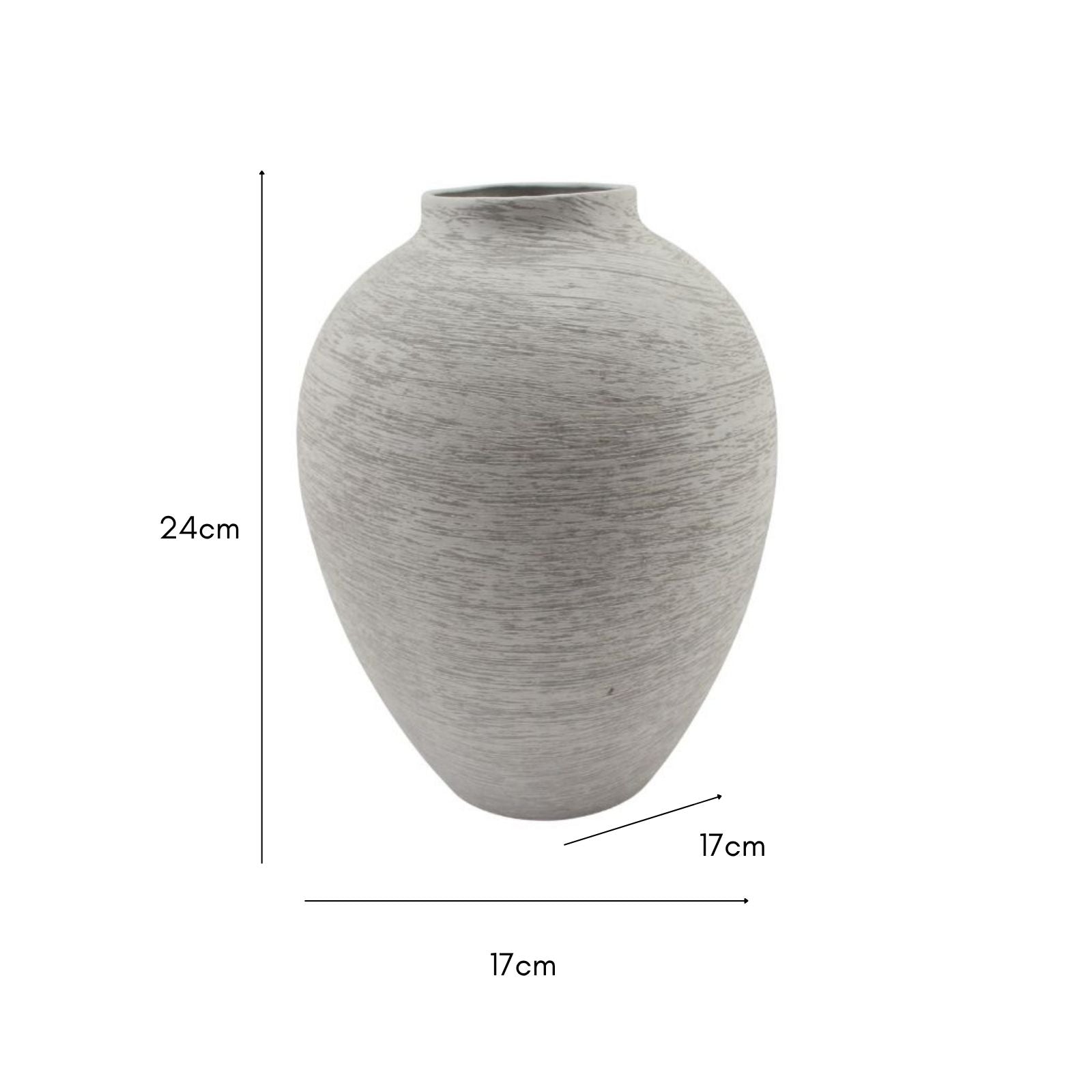 Brushed White Classic Vase 24cm - Image 3