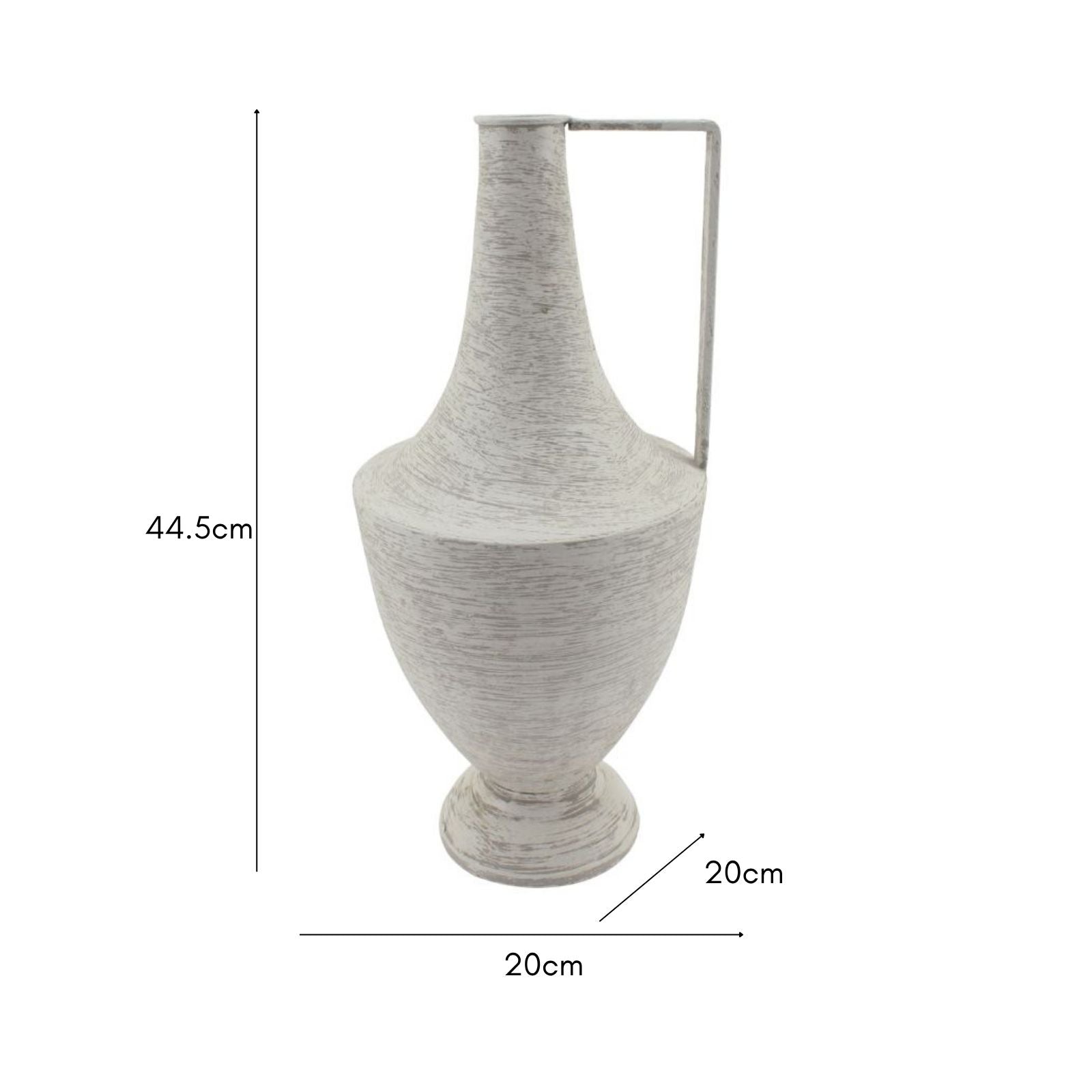 Brushed White Urn w Linear Handle 44cm - Image 4