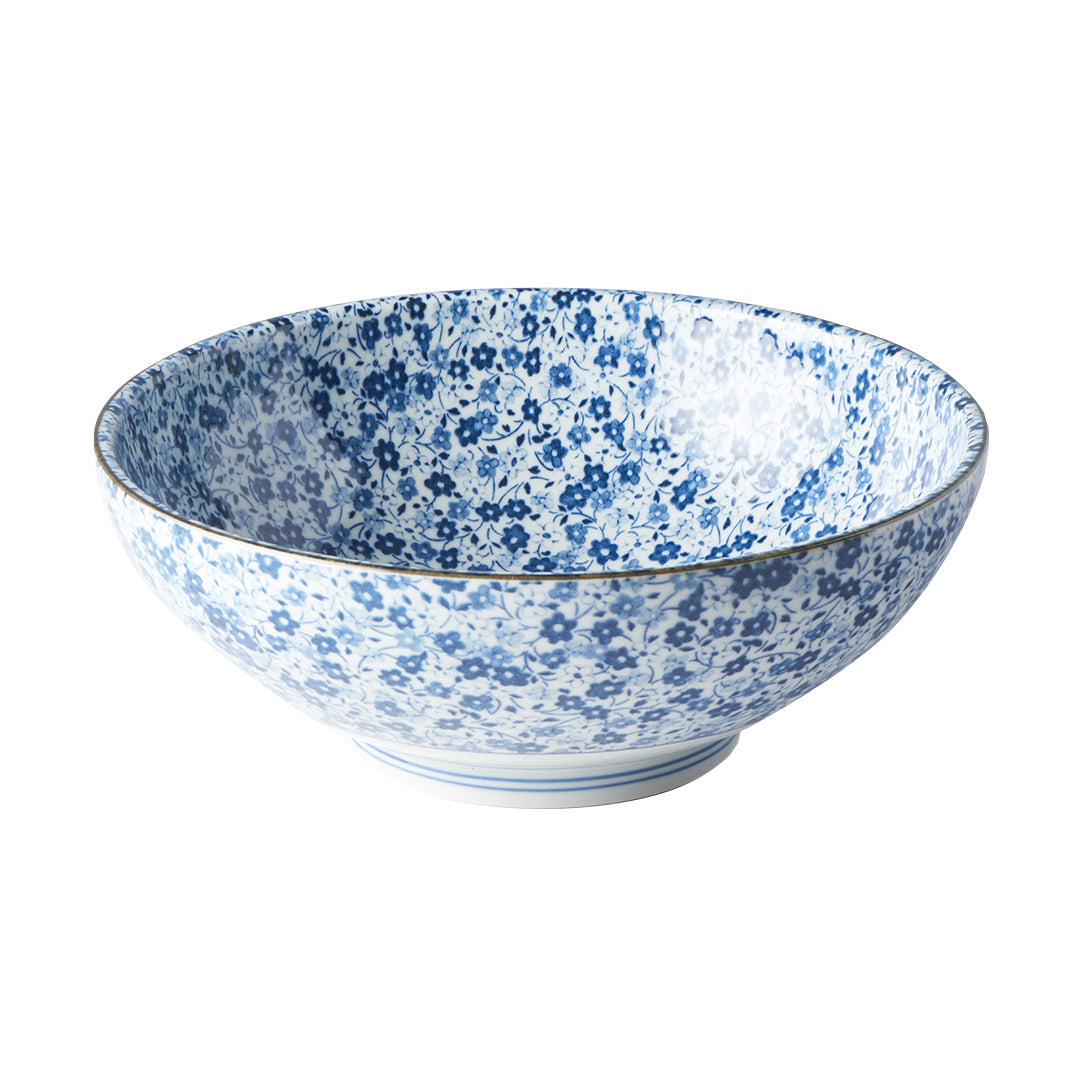 Ramen Bowl 21.5cm Blue Daisy Glaze - Image 4