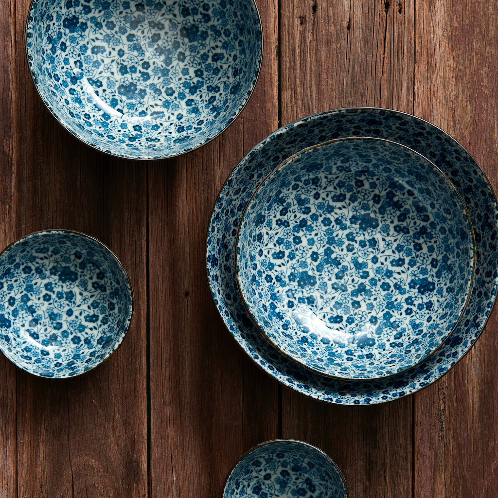 Ramen Bowl 21.5cm Blue Daisy Glaze - Image 5