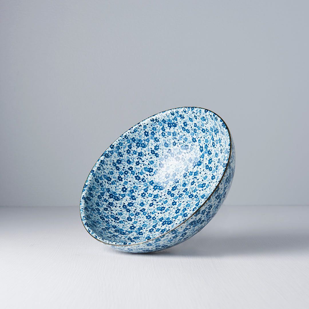 Ramen Bowl 21.5cm Blue Daisy Glaze - Image 3