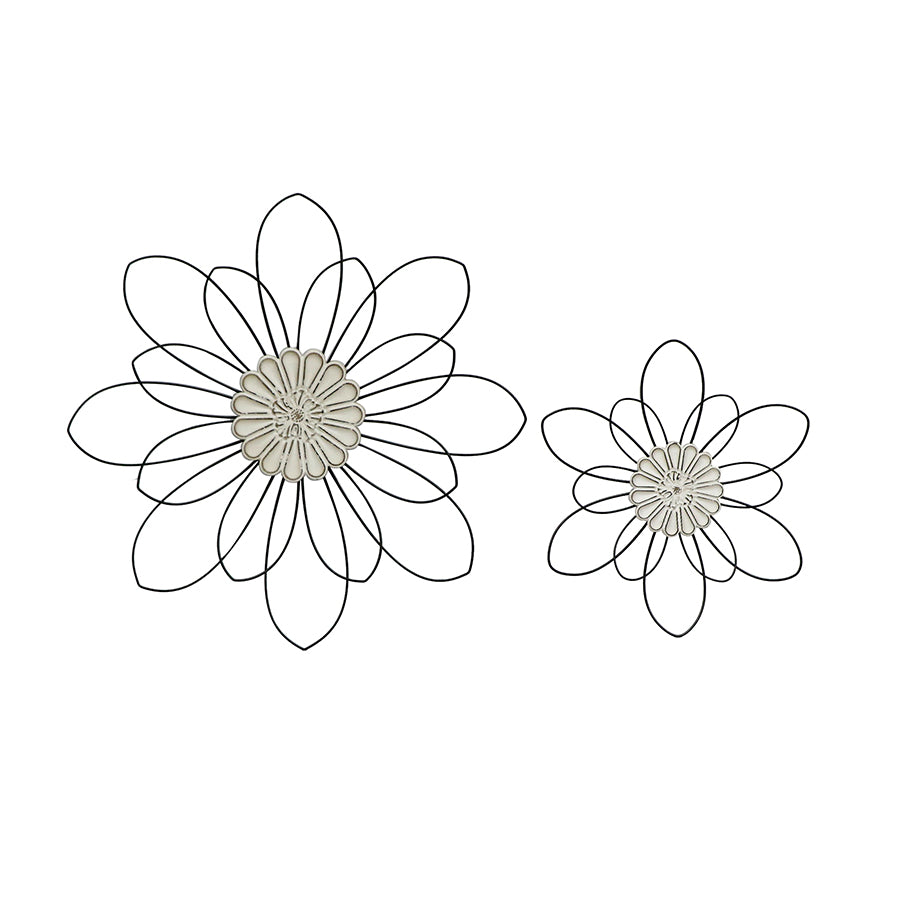 Set 2 Flower w Moulded Centre Wall Art 59cm