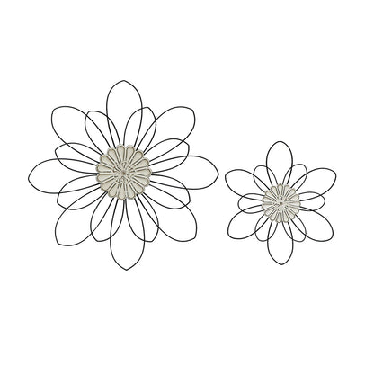 Set 2 Flower w Moulded Centre Wall Art 59cm