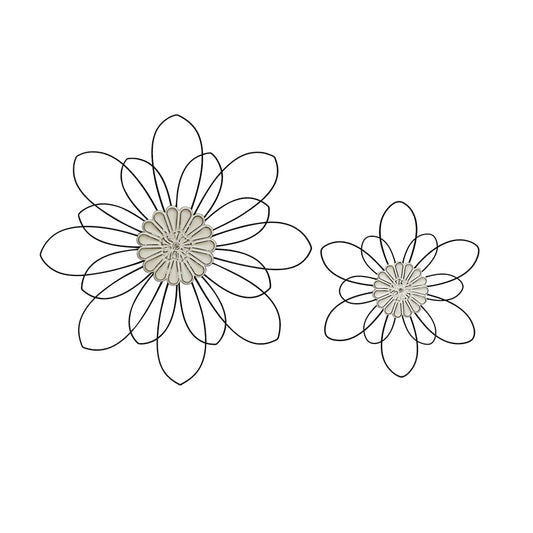 Set 2 Flower w Moulded Centre Wall Art 59cm