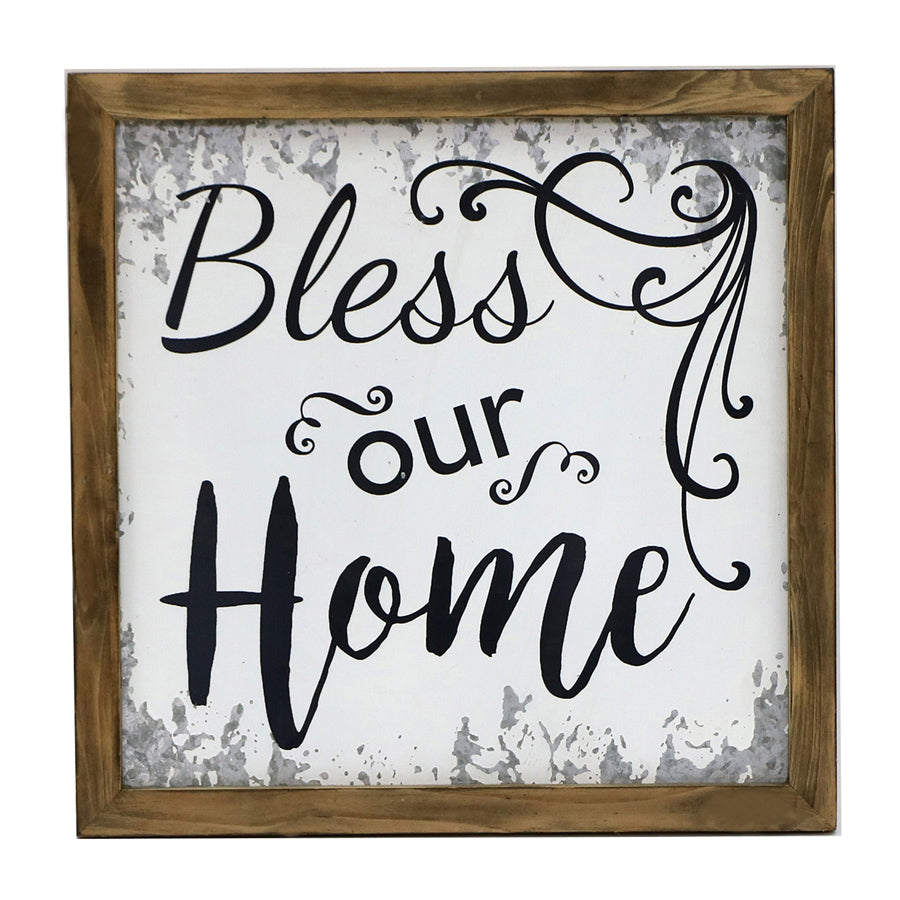 Bless Our Home Timber Framed Wall Art 40cm - Image 2