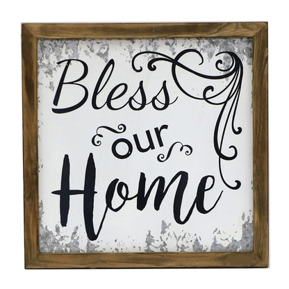 Bless Our Home Timber Framed Wall Art 40cm - Image 2