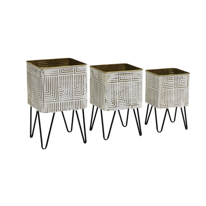 Set 3 Footed Linear Planters 40cm