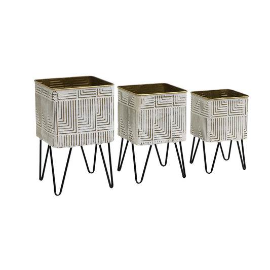 Set 3 Footed Linear Planters 40cm