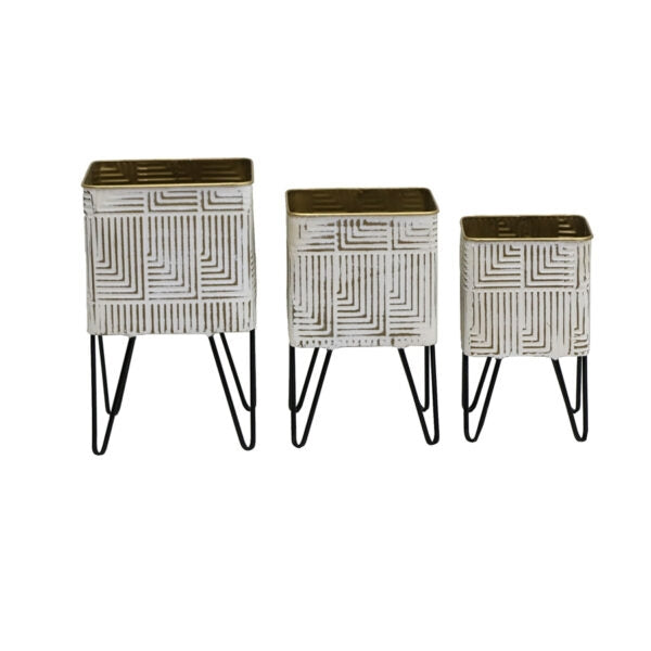 Set 3 Footed Linear Planters 40cm - Image 2
