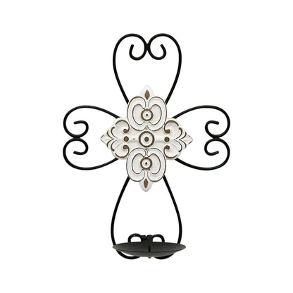 Fleur Moulded Cross Wall Sconce 33cm - Image 2