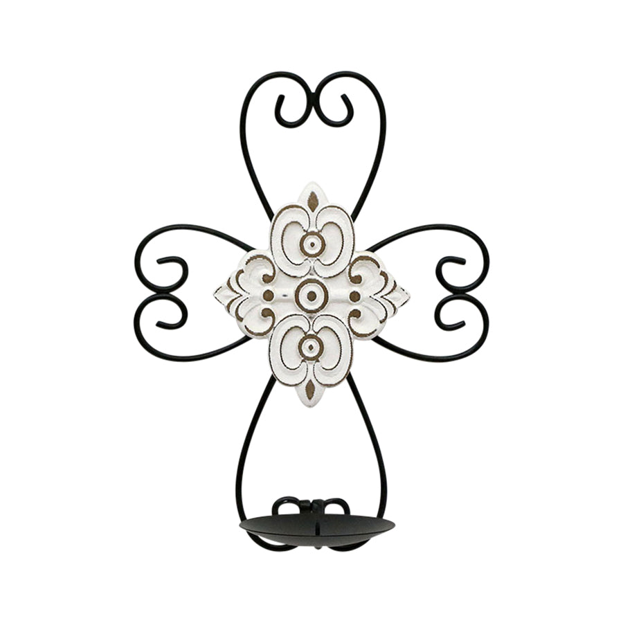Fleur Moulded Cross Wall Sconce 33cm - Image 3