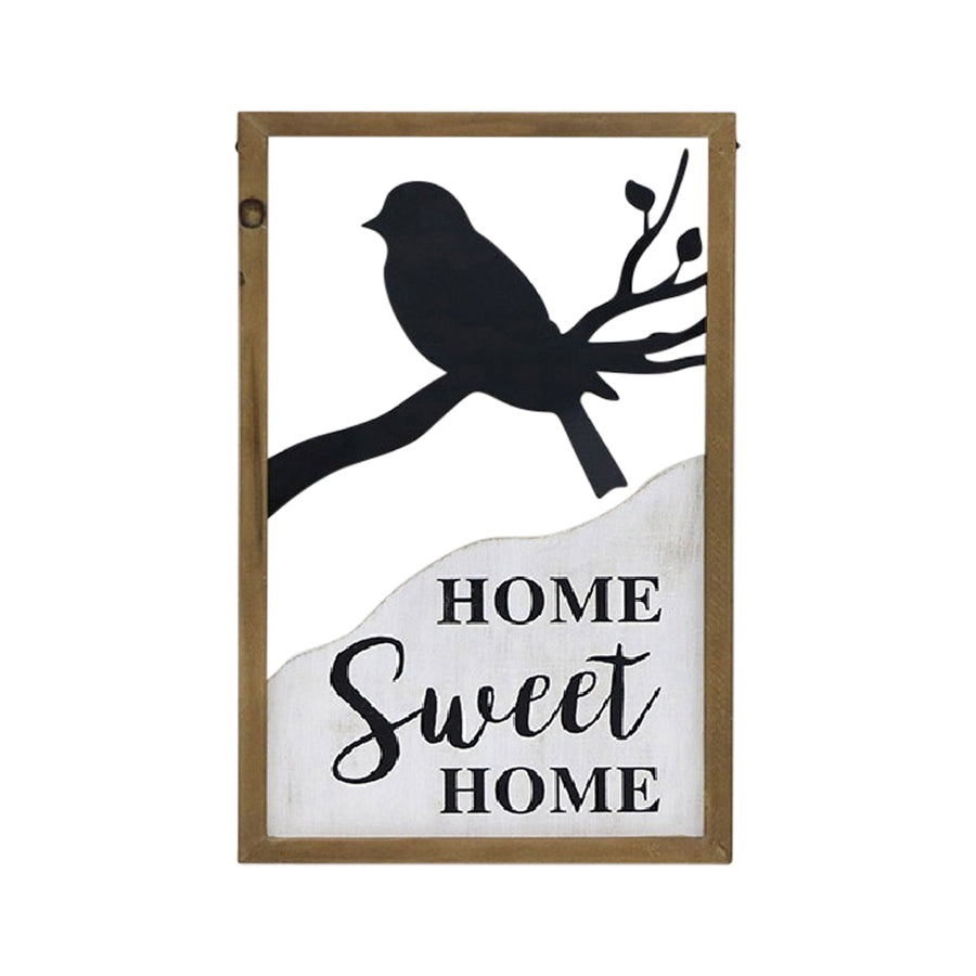 Home Sweet Home w Bird Framed Wall Art 48cm - Image 2